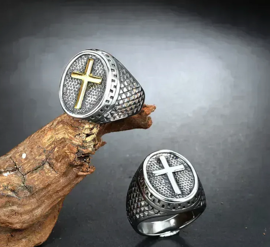 Edelstahlring "Kreuz"