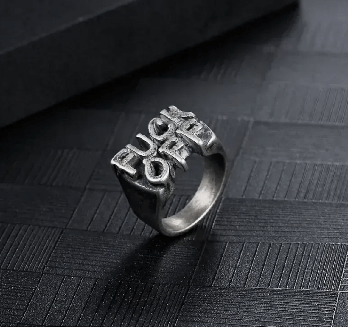 Edelstahlring "Fuck off"