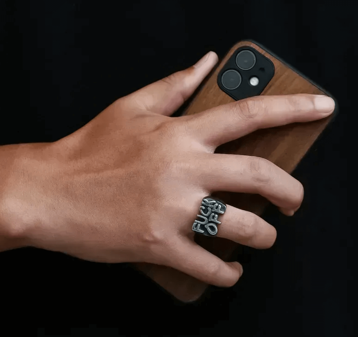 Edelstahlring "Fuck off"