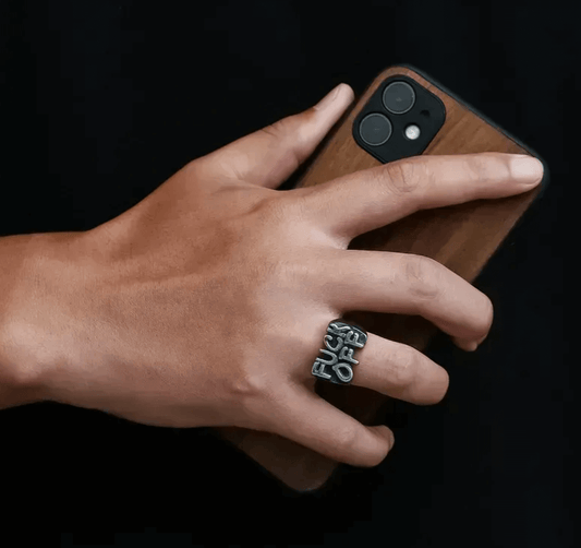 Edelstahlring "Fuck off"