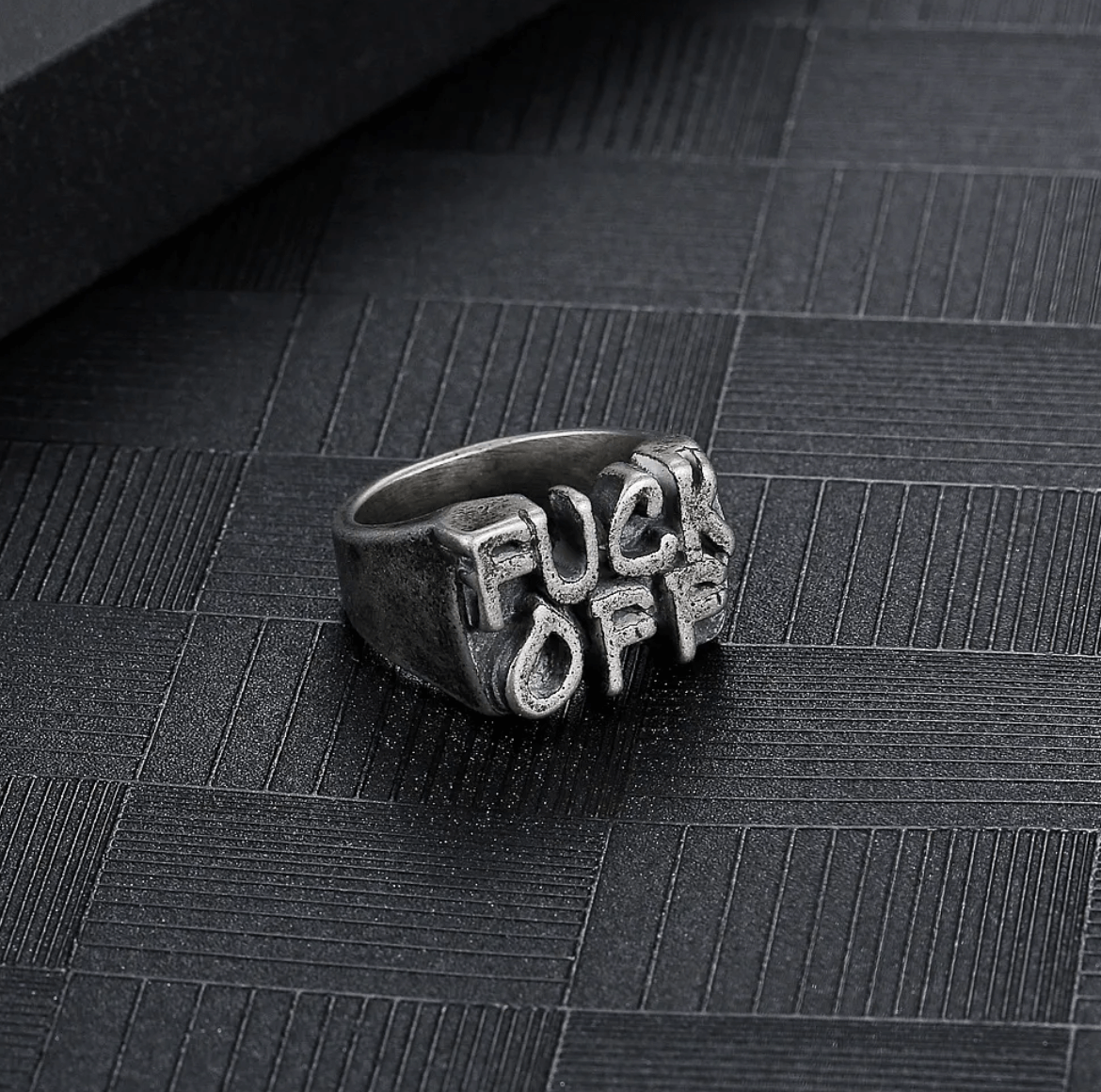 Edelstahlring "Fuck off"