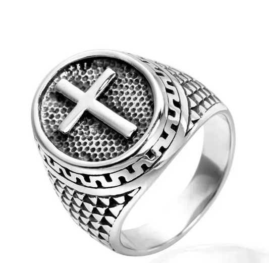 Edelstahlring "Kreuz"